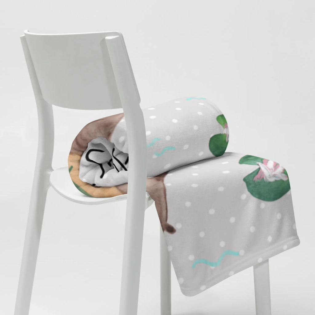 Blanket otter Water Lily Sofadecke, Wolldecke, Tagesdecke, Wohndecke, Decke, Otter, Fischotter, Seeotter, Otter Seeotter See Otter