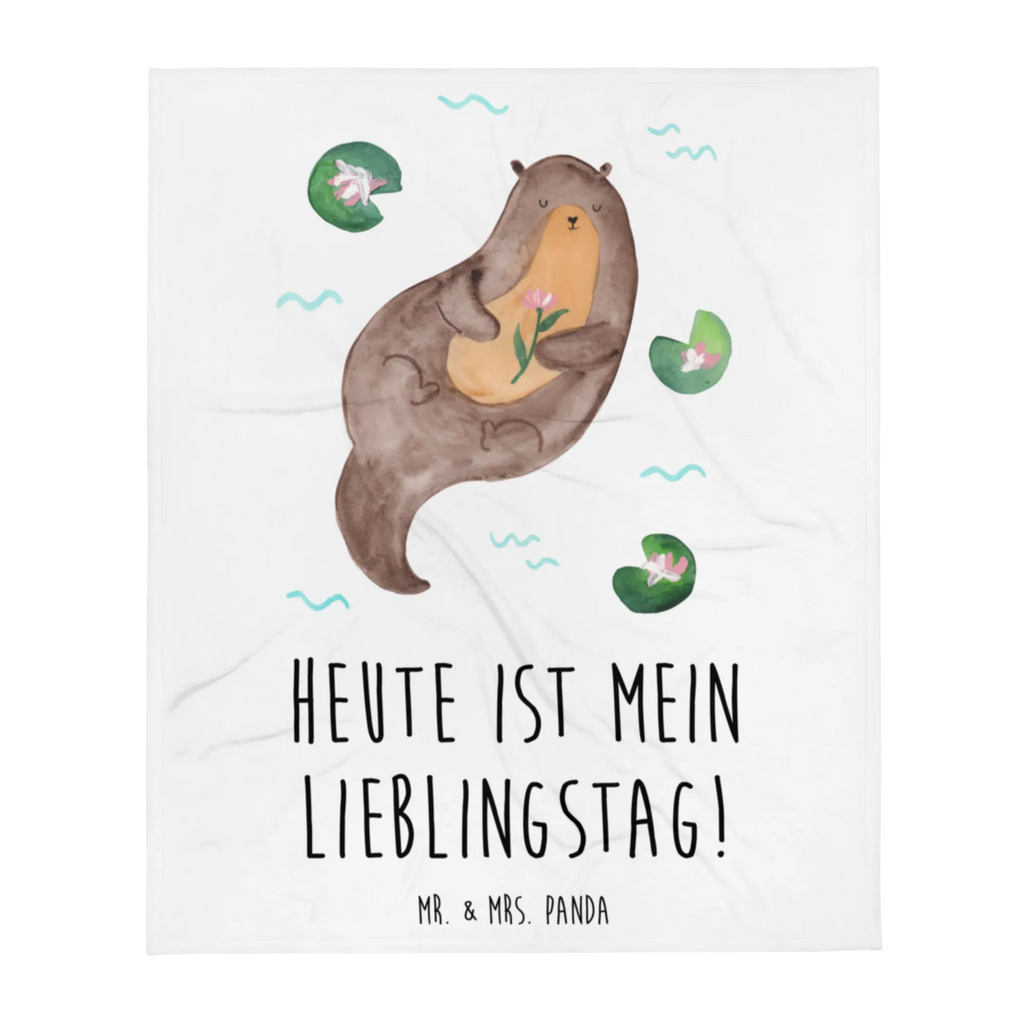 Blanket otter Water Lily Sofadecke, Wolldecke, Tagesdecke, Wohndecke, Decke, Otter, Fischotter, Seeotter, Otter Seeotter See Otter