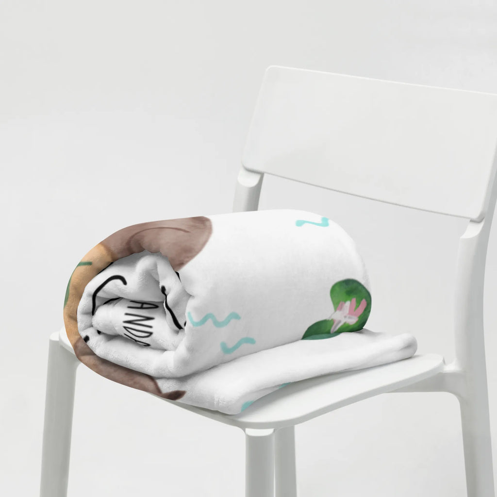 Blanket otter Water Lily Sofadecke, Wolldecke, Tagesdecke, Wohndecke, Decke, Otter, Fischotter, Seeotter, Otter Seeotter See Otter