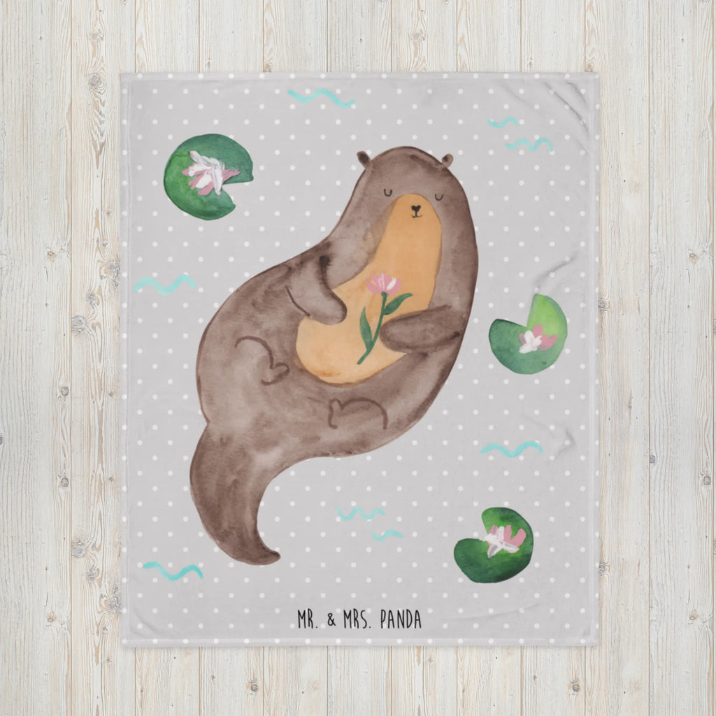 Blanket otter Water Lily Sofadecke, Wolldecke, Tagesdecke, Wohndecke, Decke, Otter, Fischotter, Seeotter, Otter Seeotter See Otter