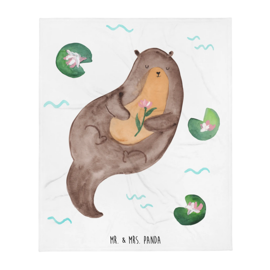 Blanket otter Water Lily Sofadecke, Wolldecke, Tagesdecke, Wohndecke, Decke, Otter, Fischotter, Seeotter, Otter Seeotter See Otter