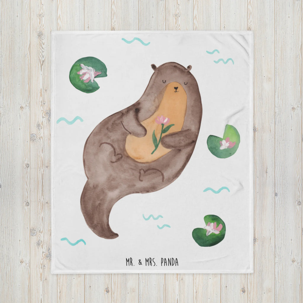 Blanket otter Water Lily Sofadecke, Wolldecke, Tagesdecke, Wohndecke, Decke, Otter, Fischotter, Seeotter, Otter Seeotter See Otter