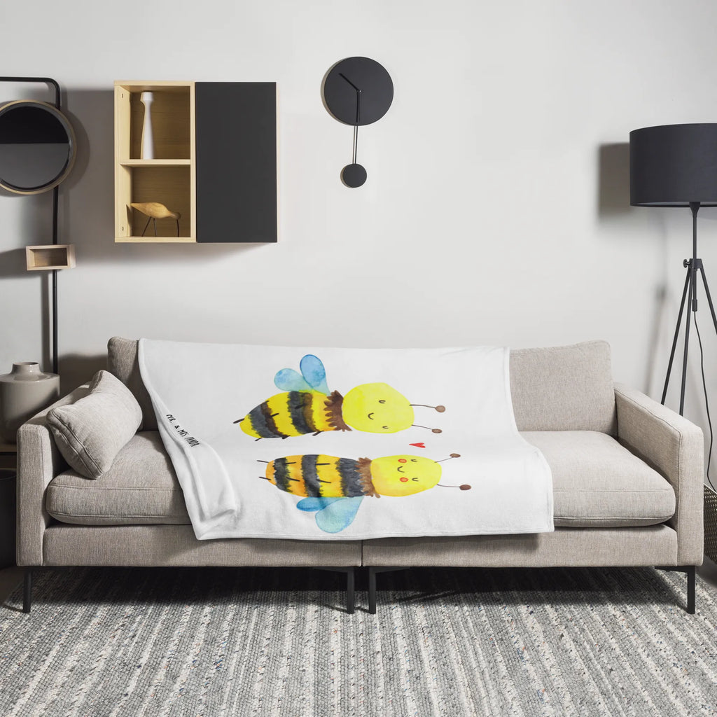 Blanket bee In love Sofadecke, Tagesdecke, Wohndecke, Wolldecke, Decke, Biene, Wespe, Hummel