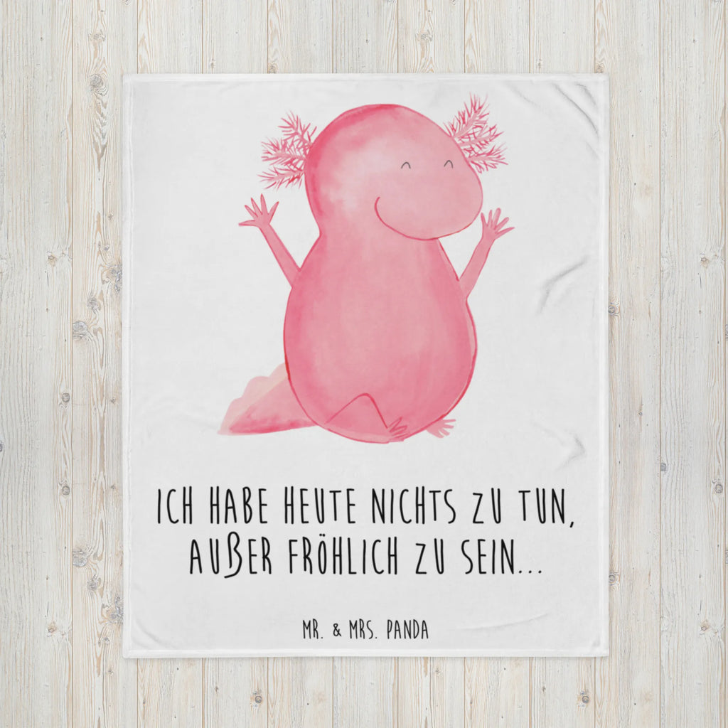 Blanket axolotl Hooray Tagesdecke, Sofadecke, Wohndecke, Wolldecke, Decke, Axolotl, Molch, fröhlich, Zufriedenheit, Freude, Spaß, Lurche, Schwanzlurch, Lurch, Motivation, Axolot