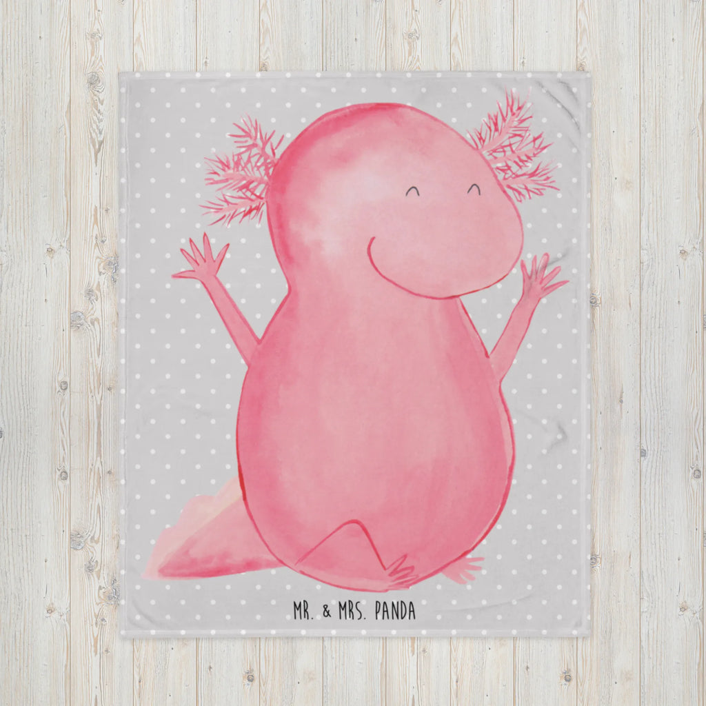 Blanket axolotl Hooray Tagesdecke, Sofadecke, Wohndecke, Wolldecke, Decke, Axolotl, Molch, fröhlich, Zufriedenheit, Freude, Spaß, Lurche, Schwanzlurch, Lurch, Motivation, Axolot