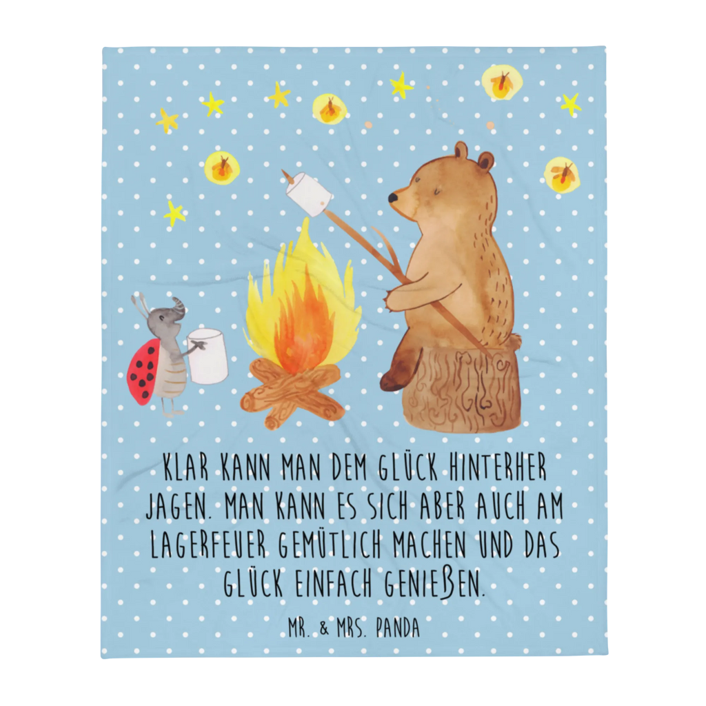Kuscheldecke Bär & Marienkäfer Lagerfeuer Decke, Wohndecke, Sofadecke, Wolldecke, Tagesdecke, Bär, Teddy, Teddybär, Lagerfeuer