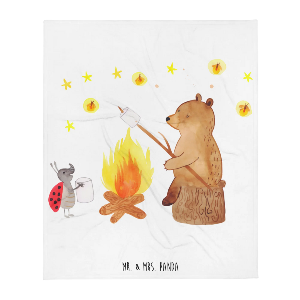 Kuscheldecke Bär & Marienkäfer Lagerfeuer Decke, Wohndecke, Sofadecke, Wolldecke, Tagesdecke, Bär, Teddy, Teddybär, Lagerfeuer