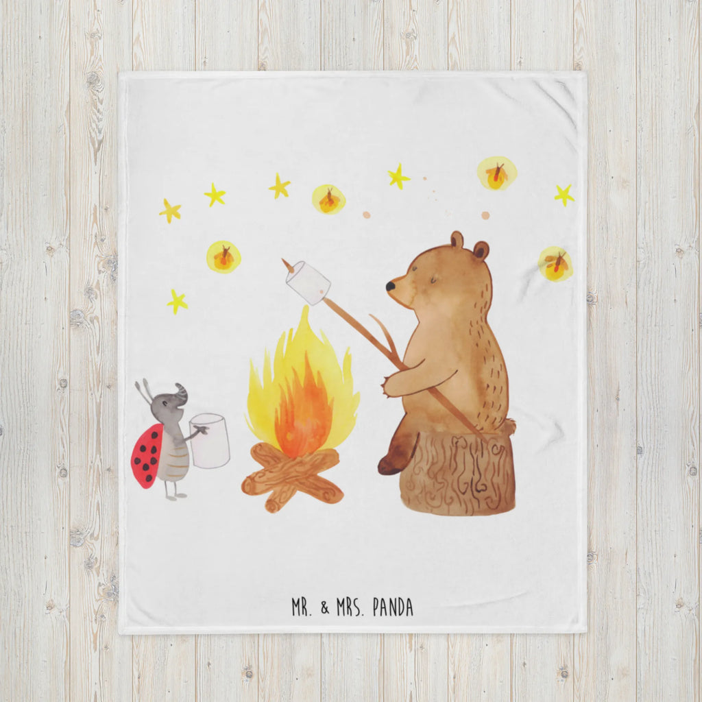 Kuscheldecke Bär & Marienkäfer Lagerfeuer Decke, Wohndecke, Sofadecke, Wolldecke, Tagesdecke, Bär, Teddy, Teddybär, Lagerfeuer
