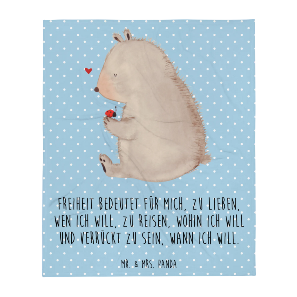 Kuscheldecke Bär Marienkäfer Tagesdecke, Sofadecke, Wohndecke, Decke, Wolldecke, Bär, Teddy, Teddybär, Motivation, Das Leben ist schön, Marienkäfer, Liebe, Freiheit