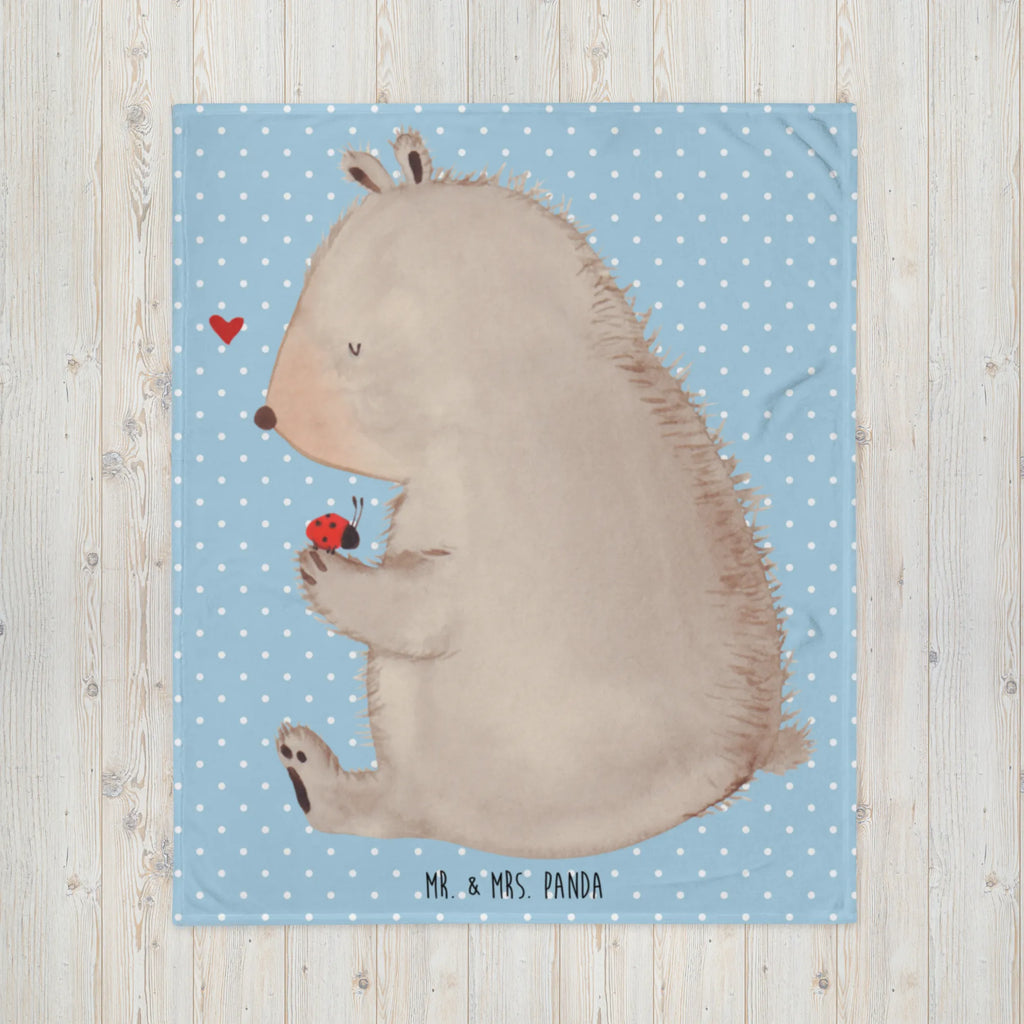 Kuscheldecke Bär Marienkäfer Tagesdecke, Sofadecke, Wohndecke, Decke, Wolldecke, Bär, Teddy, Teddybär, Motivation, Das Leben ist schön, Marienkäfer, Liebe, Freiheit