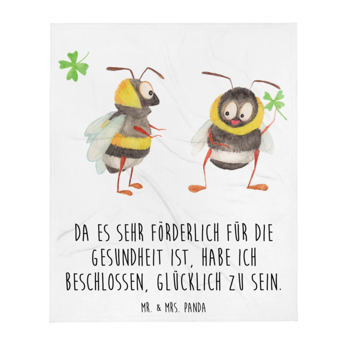 Blanket bumblebees shamrock special gifts, gift ideas, animal lover, cute animal motives, gifts, funny sayings, card, cute, good mood, small animals, hand drawn, be happy, become happy, bumblebee, saying positive, bee decoration, saying happy, saying beautiful