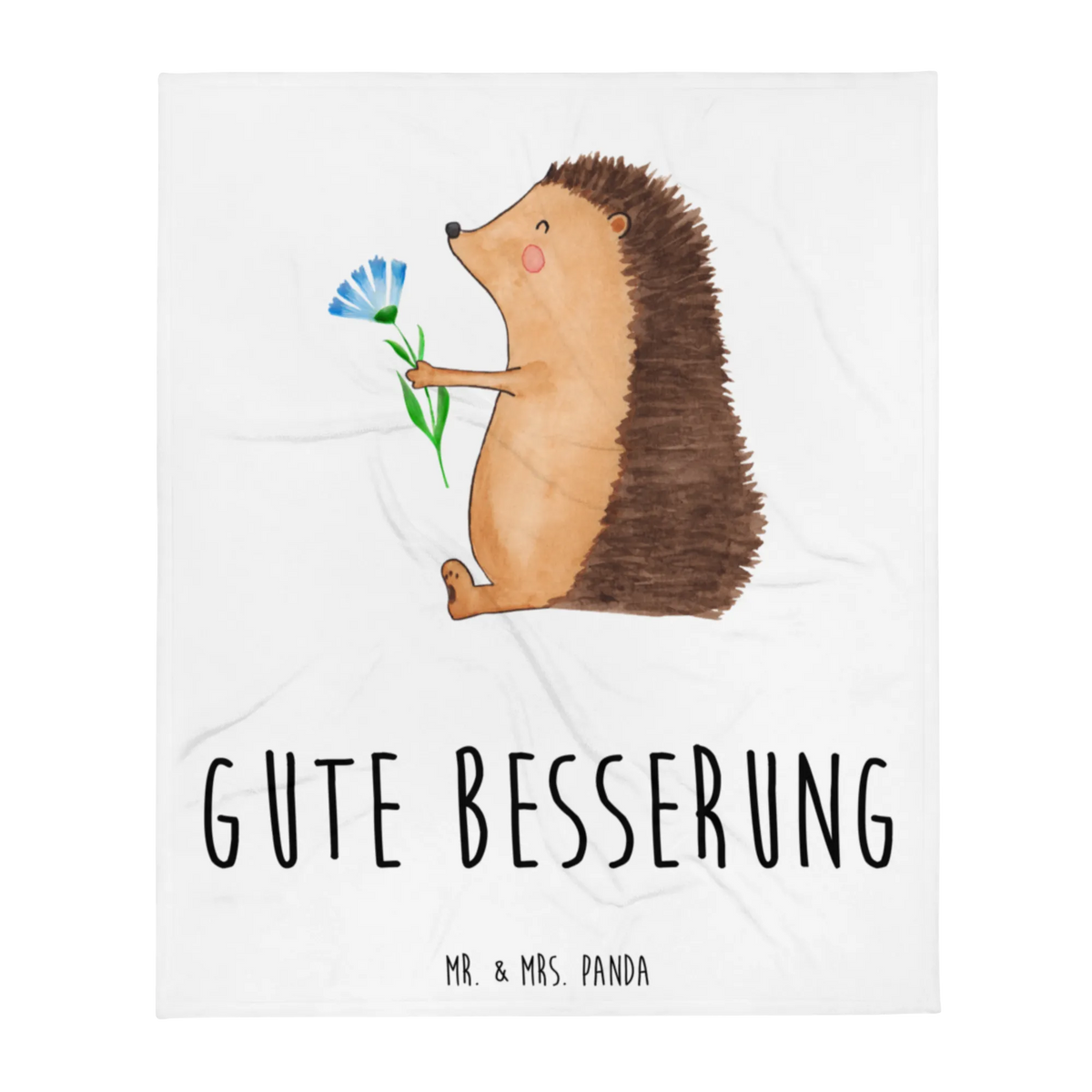 Blanket Hedgehog Flower small animals, card, gifts, gift ideas, animal lover, special gifts, good mood, funny sayings, hand drawn, cute animal motives, cute, sick, hospital, visit, illness, recovery wishes, get well soon