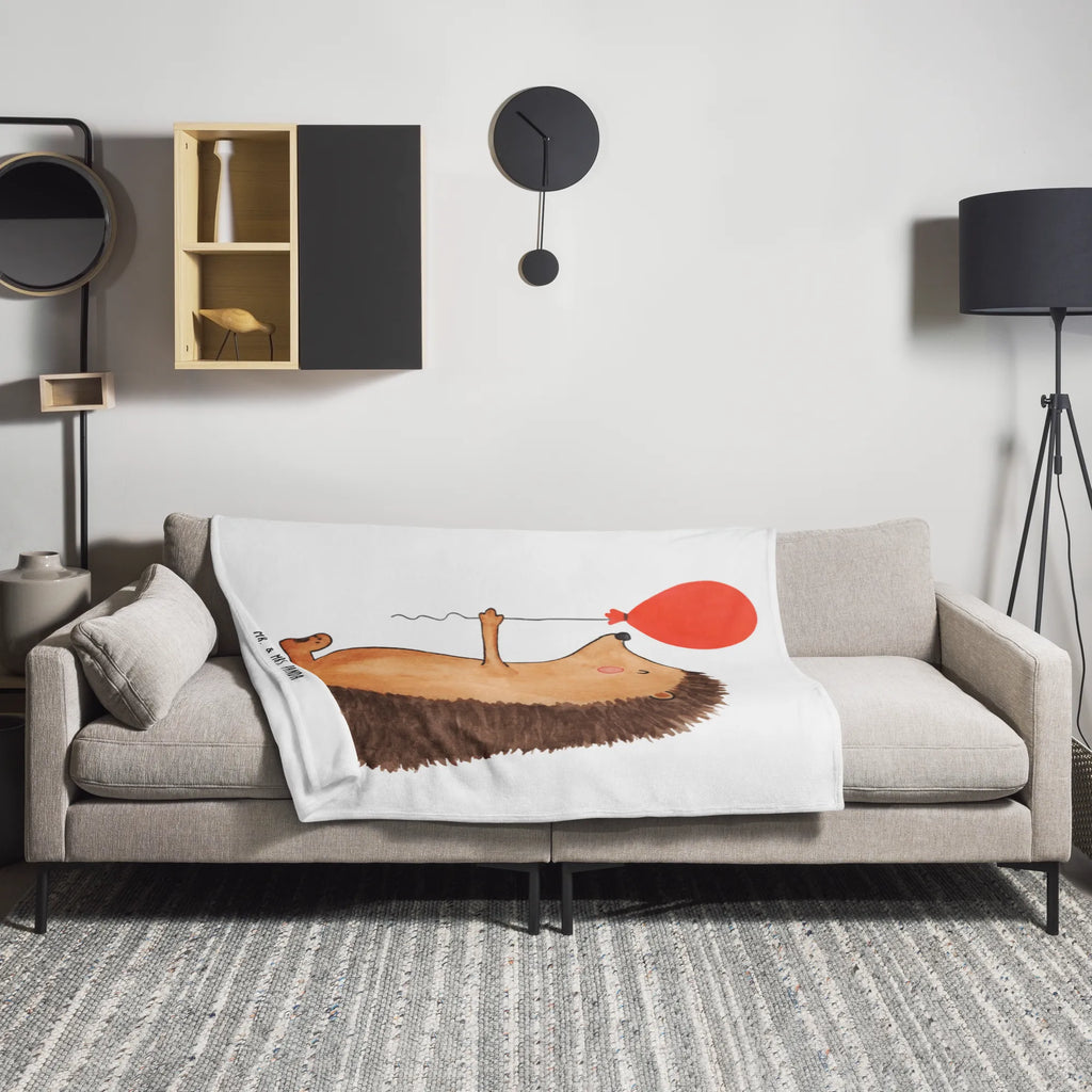 Kuscheldecke Igel Luftballon Wohndecke, Sofadecke, Wolldecke, Tagesdecke, Decke, Tiermotive, Gute Laune, lustige Sprüche, Tiere, Glückwunsch, Happy Birthday, Herzlichen Glückwunsch, Igel, Ballon, Geburtstagskind, Geburtstag