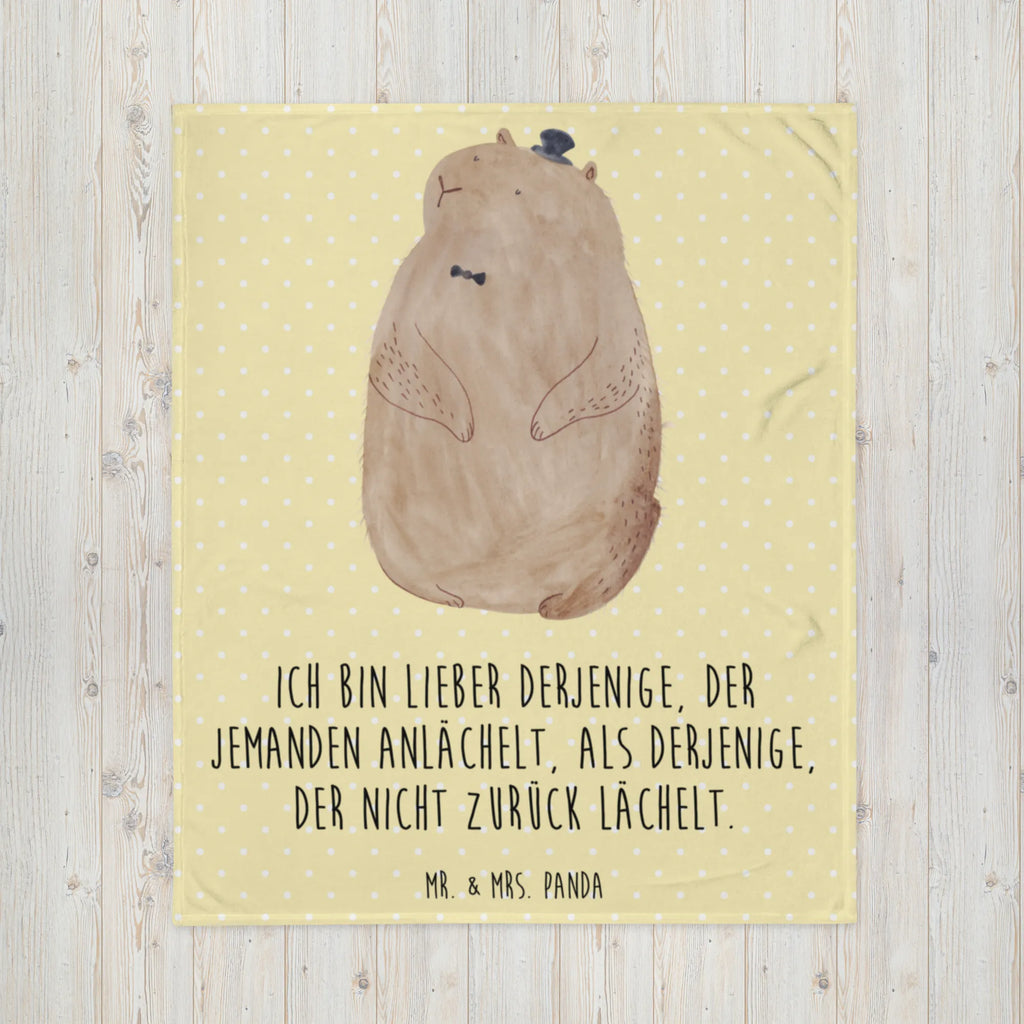 Kuscheldecke Murmeltier Tagesdecke, Sofadecke, Wohndecke, Wolldecke, Decke, Tiermotive, Gute Laune, lustige Sprüche, Tiere, Freundlichkeit, Anstand, Knigge, Fröhlichkeit, Respekt, Murmeltier