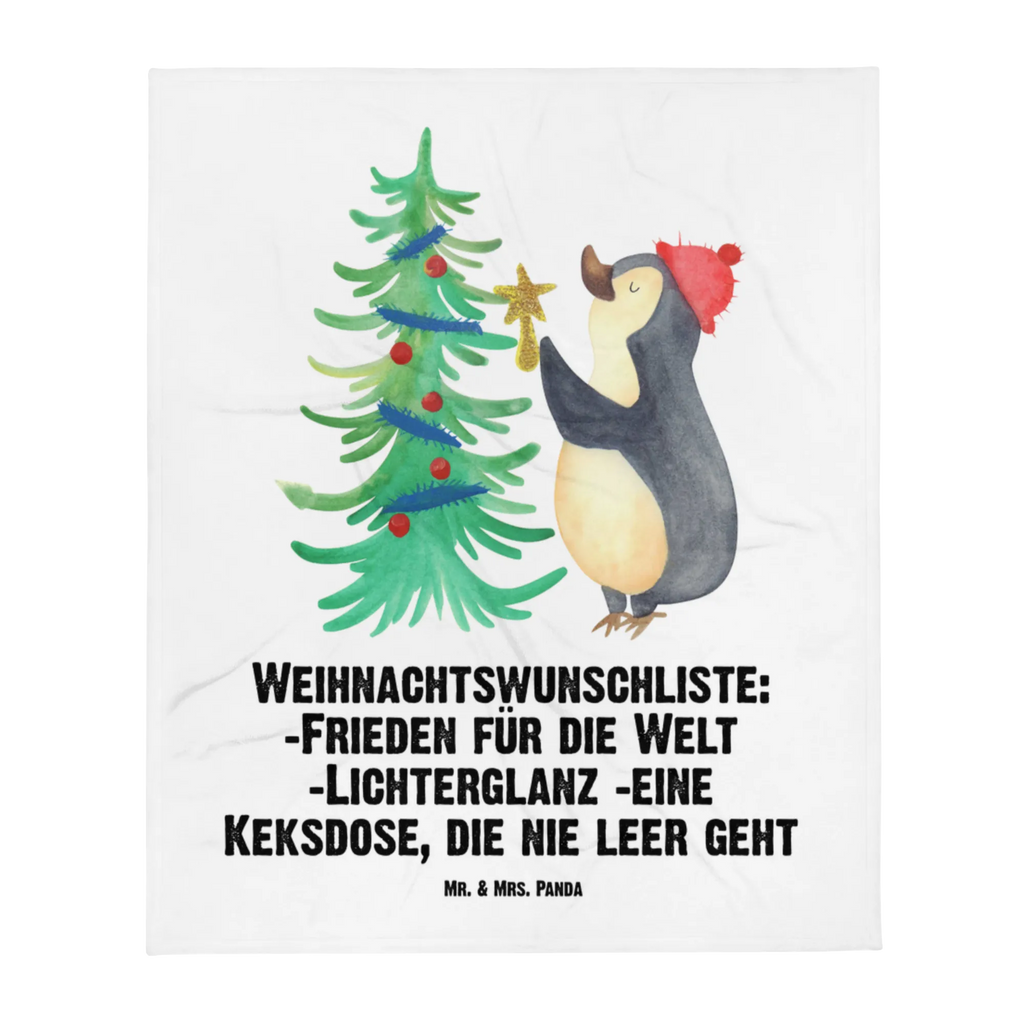 Kuscheldecke Pinguin Weihnachtsbaum Wolldecke, Decke, Tagesdecke, Wohndecke, Sofadecke, Winter, Weihnachten, Weihnachtsdeko, Nikolaus, Advent, Heiligabend, Wintermotiv, Pinguin