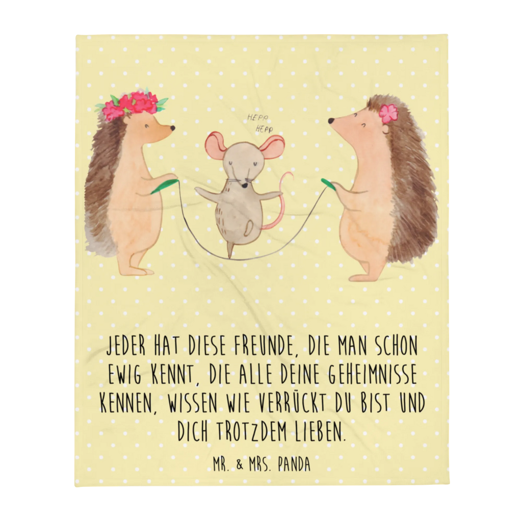 Blanket Hedgehog skipping Sofadecke, Decke, Wolldecke, Wohndecke, Tagesdecke, Tiermotive, Gute Laune, lustige Sprüche, Tiere, Kindergarten, Maus, Igel, Kinder, Seilspringen, Seilhüpfen