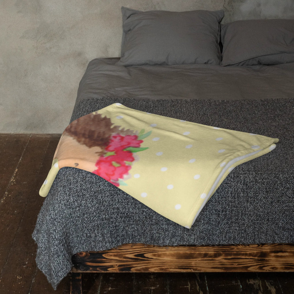 Blanket Hedgehog skipping Sofadecke, Decke, Wolldecke, Wohndecke, Tagesdecke, Tiermotive, Gute Laune, lustige Sprüche, Tiere, Kindergarten, Maus, Igel, Kinder, Seilspringen, Seilhüpfen