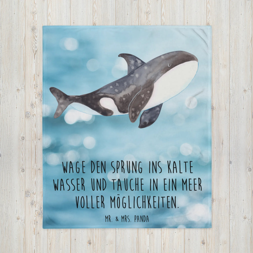 Kuscheldecke Orca Wohndecke, Decke, Sofadecke, Tagesdecke, Wolldecke, Meerestiere, Meer, Urlaub, Startup, Möglichkeiten, Orcas, Killerwal, Neustart, Selbstliebe, Wal, Orca, Motivation, Büro, Arbeit