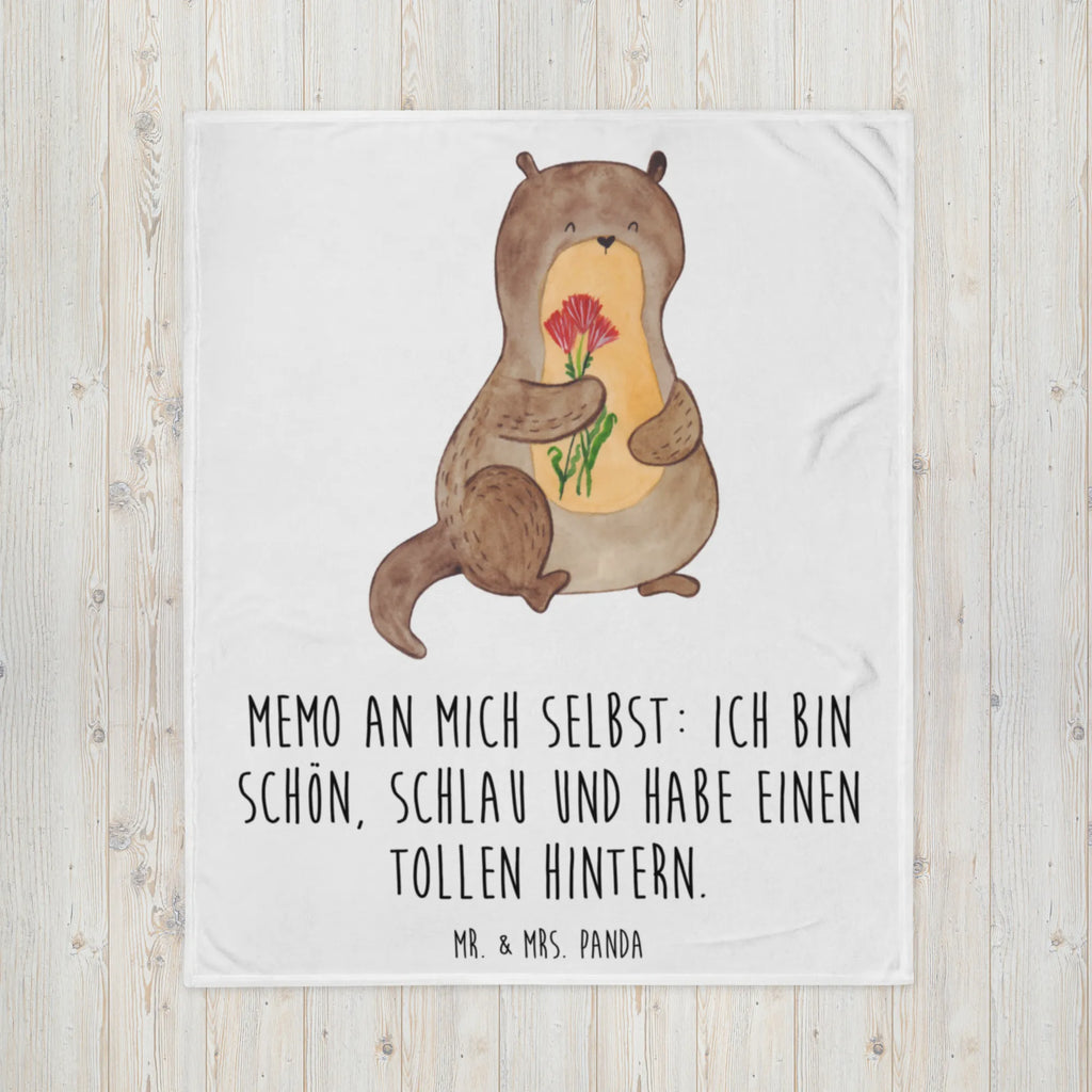 Koc wydra bukiet kwiatów Tagesdecke, Decke, Sofadecke, Wolldecke, Wohndecke, Otter, Fischotter, Seeotter, Otter Seeotter See Otter