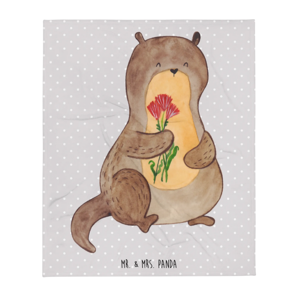 Koc wydra bukiet kwiatów Tagesdecke, Decke, Sofadecke, Wolldecke, Wohndecke, Otter, Fischotter, Seeotter, Otter Seeotter See Otter