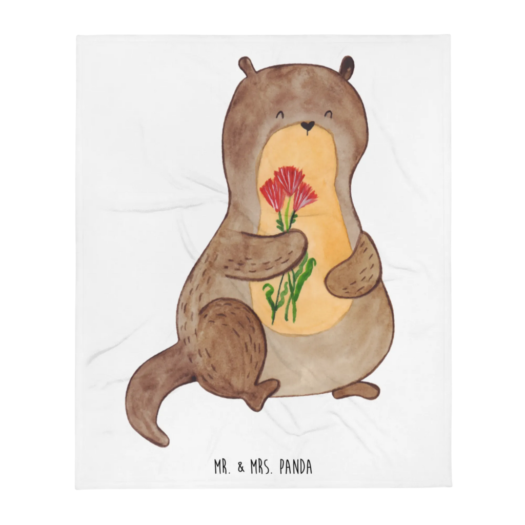 Koc wydra bukiet kwiatów Tagesdecke, Decke, Sofadecke, Wolldecke, Wohndecke, Otter, Fischotter, Seeotter, Otter Seeotter See Otter