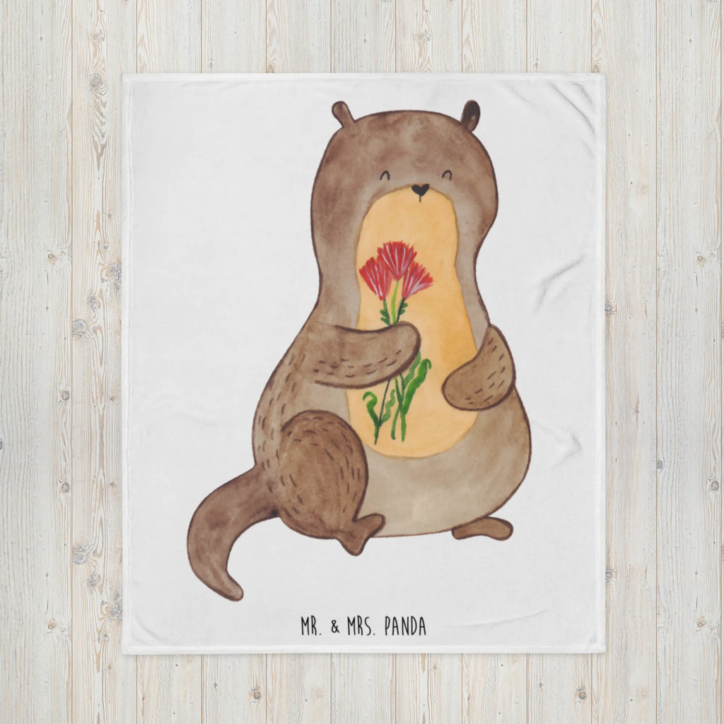 Koc wydra bukiet kwiatów Tagesdecke, Decke, Sofadecke, Wolldecke, Wohndecke, Otter, Fischotter, Seeotter, Otter Seeotter See Otter