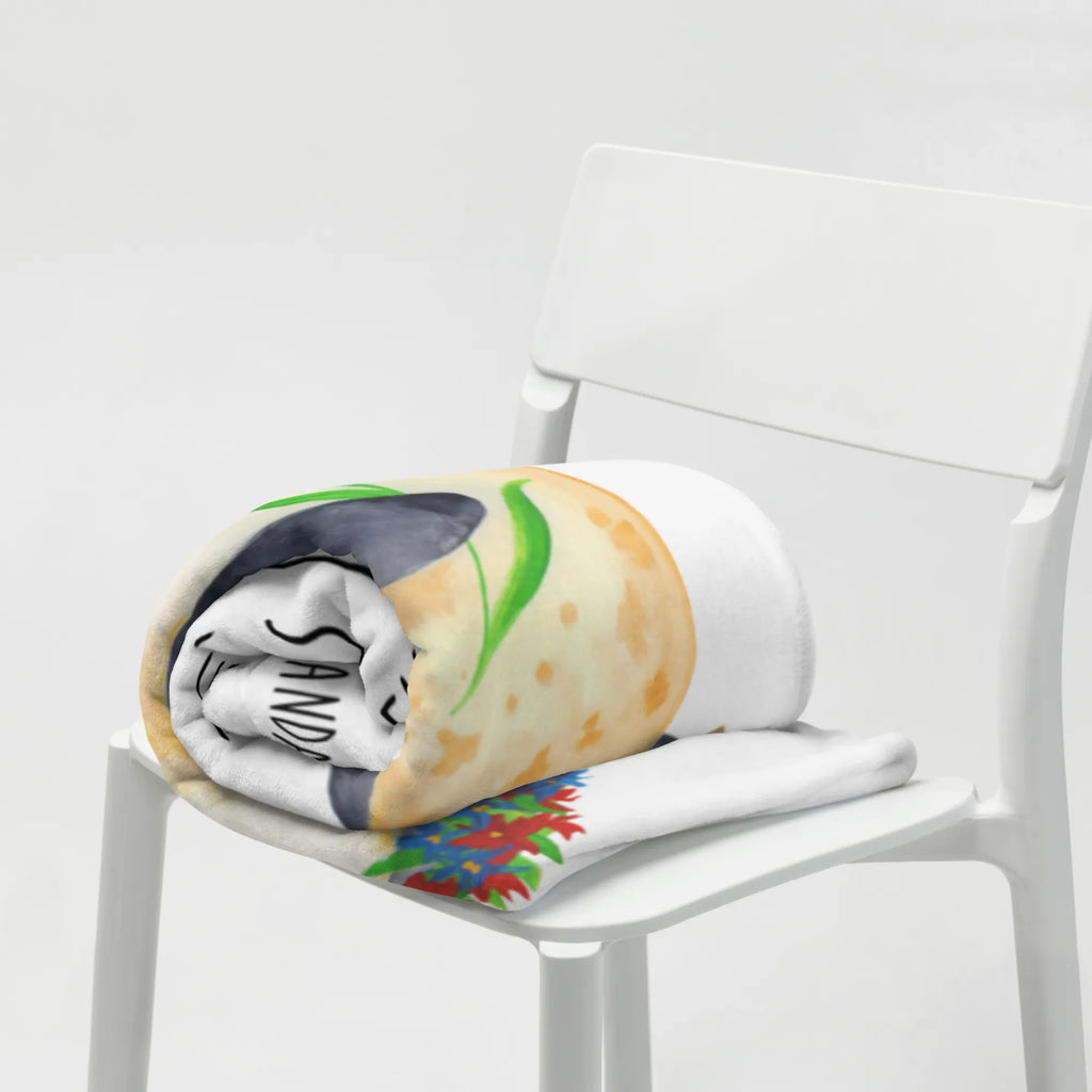 Blanket Penguin Flower Decke, Wohndecke, Sofadecke, Tagesdecke, Wolldecke, Pinguin, Pinguine, Wünsche, Motivation, Blumenkranz, Universum, Liebeskummer, Ziele, Leben, Geschenkidee, Lebensziele, Lebenslust