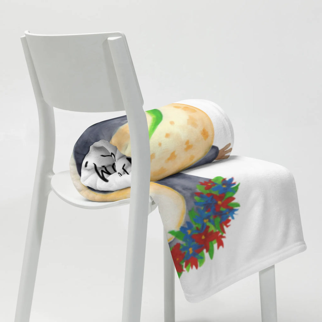 Blanket Penguin Flower Decke, Wohndecke, Sofadecke, Tagesdecke, Wolldecke, Pinguin, Pinguine, Wünsche, Motivation, Blumenkranz, Universum, Liebeskummer, Ziele, Leben, Geschenkidee, Lebensziele, Lebenslust