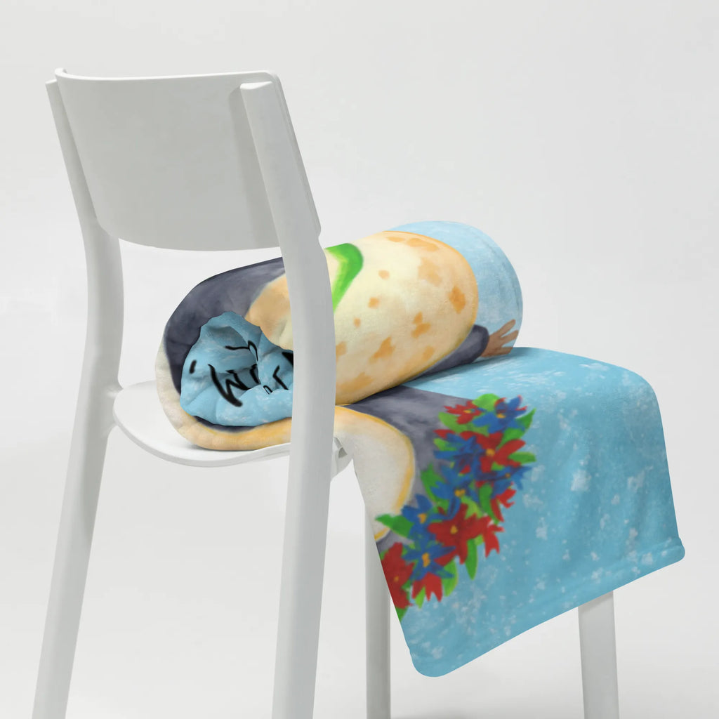 Blanket Penguin Flower Decke, Wohndecke, Sofadecke, Tagesdecke, Wolldecke, Pinguin, Pinguine, Wünsche, Motivation, Blumenkranz, Universum, Liebeskummer, Ziele, Leben, Geschenkidee, Lebensziele, Lebenslust