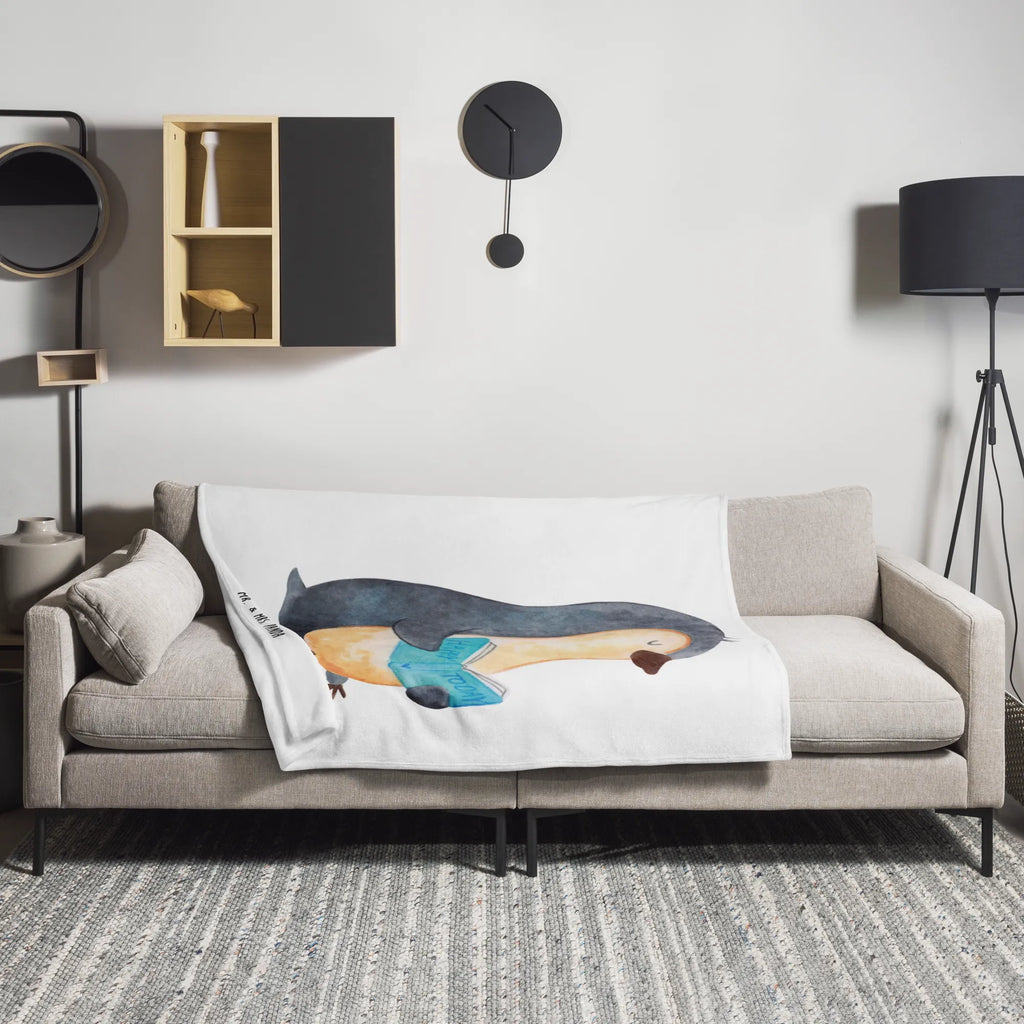 Kuscheldecke Pinguin Buch Wohndecke, Decke, Tagesdecke, Wolldecke, Sofadecke, Pinguin, Pinguine, Nichtstun, Faulenzen, Buch, Bücherwurm, Lesen, Ferien, Urlaub, Freizeit