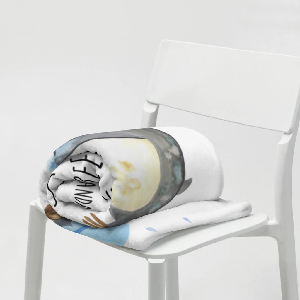 Kuscheldecke Pinguin Duschen Tagesdecke, Wolldecke, Wohndecke, Sofadecke, Decke, Pinguin, Motivation, Neustart, duschen, Lebensmotto, Neuanfang, Pinguine, glücklich sein, Dusche