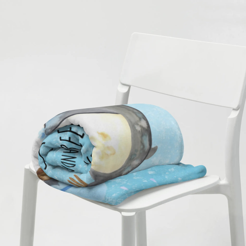 Kuscheldecke Pinguin Duschen Tagesdecke, Wolldecke, Wohndecke, Sofadecke, Decke, Pinguin, Motivation, Neustart, duschen, Lebensmotto, Neuanfang, Pinguine, glücklich sein, Dusche