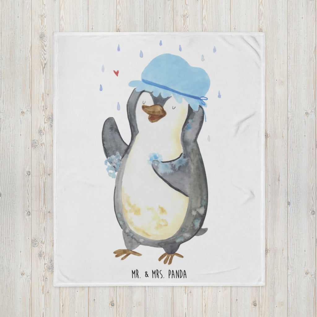 Kuscheldecke Pinguin Duschen Tagesdecke, Wolldecke, Wohndecke, Sofadecke, Decke, Pinguin, Motivation, Neustart, duschen, Lebensmotto, Neuanfang, Pinguine, glücklich sein, Dusche