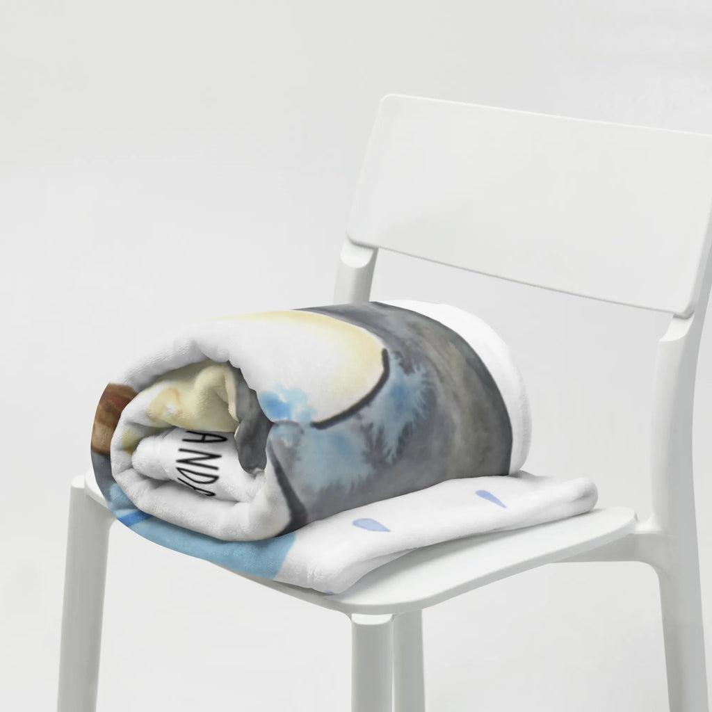 Kuscheldecke Pinguin Duschen Tagesdecke, Wolldecke, Wohndecke, Sofadecke, Decke, Pinguin, Motivation, Neustart, duschen, Lebensmotto, Neuanfang, Pinguine, glücklich sein, Dusche