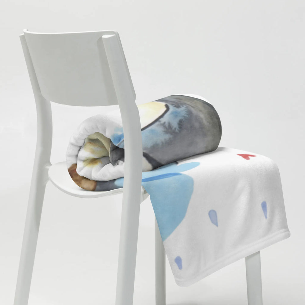 Kuscheldecke Pinguin Duschen Tagesdecke, Wolldecke, Wohndecke, Sofadecke, Decke, Pinguin, Motivation, Neustart, duschen, Lebensmotto, Neuanfang, Pinguine, glücklich sein, Dusche