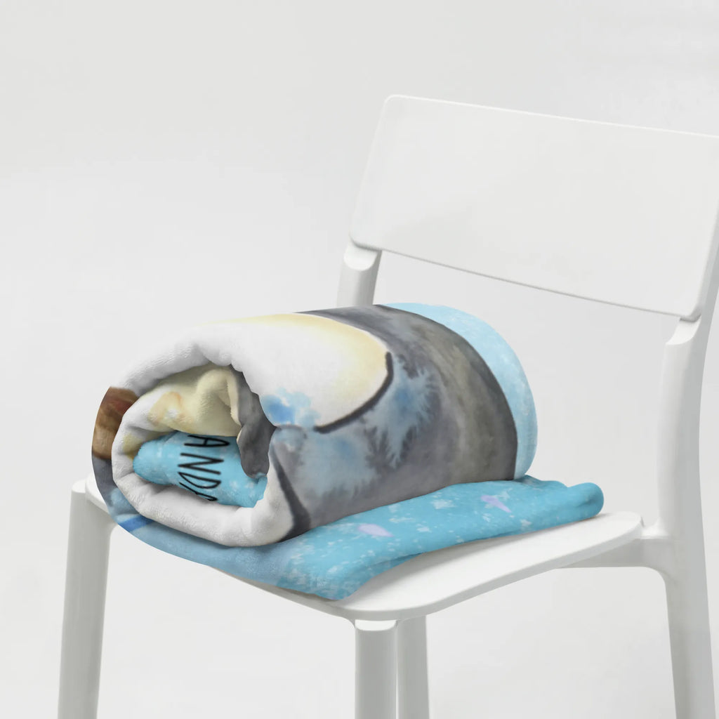 Kuscheldecke Pinguin Duschen Tagesdecke, Wolldecke, Wohndecke, Sofadecke, Decke, Pinguin, Motivation, Neustart, duschen, Lebensmotto, Neuanfang, Pinguine, glücklich sein, Dusche