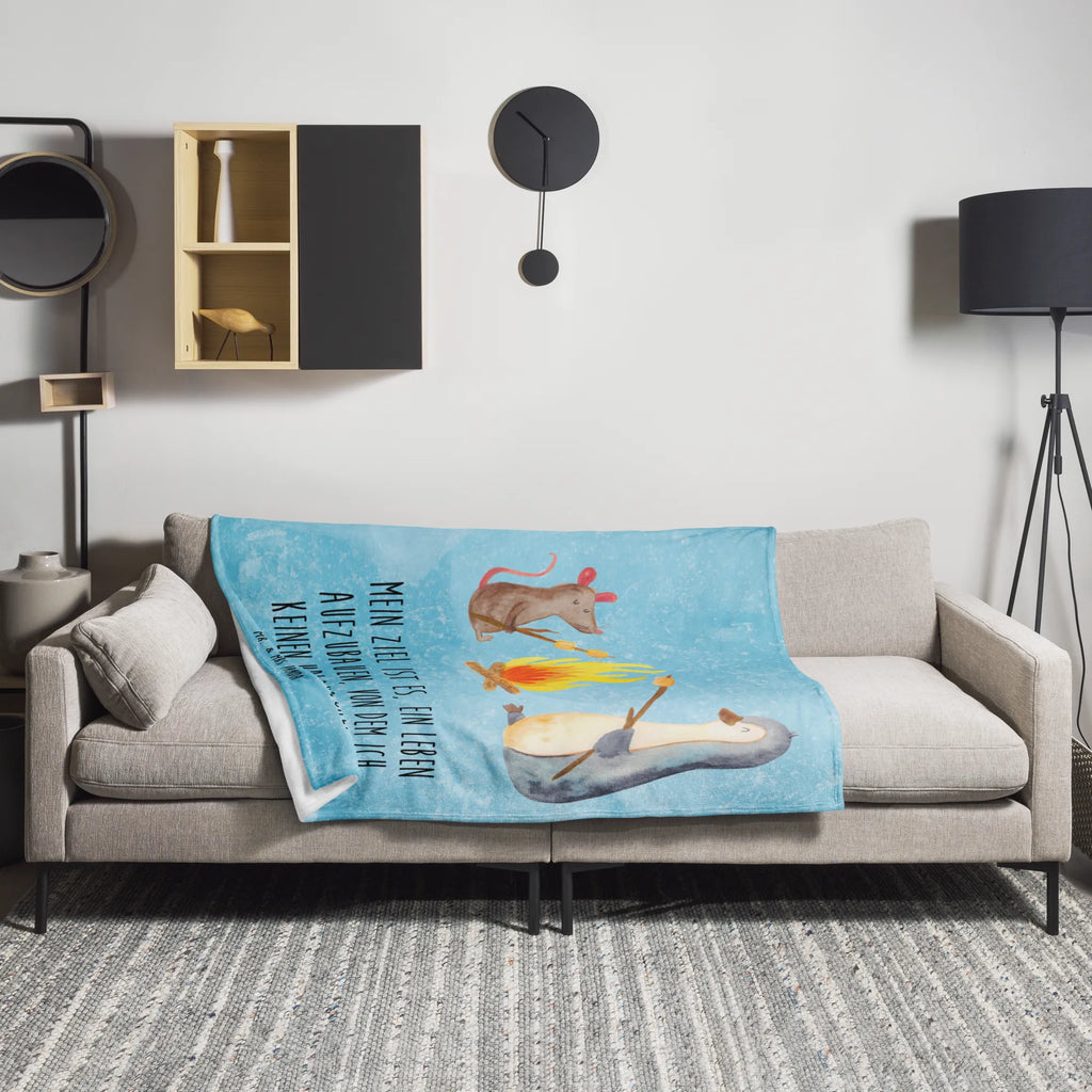 Blanket Penguin campfire cozy blanket, sofa throw, Sherpa blanket, warm blanket, plush blanket, fleece blanket, snuggle blanket, throw blanket, Penguin, North Pole, Winter, Penguins, life, new start, marshmallows, barbecue, motivation, life motto, everyday office life, office, work, fire, campfire, life motivation, love, penguins, job, mouse