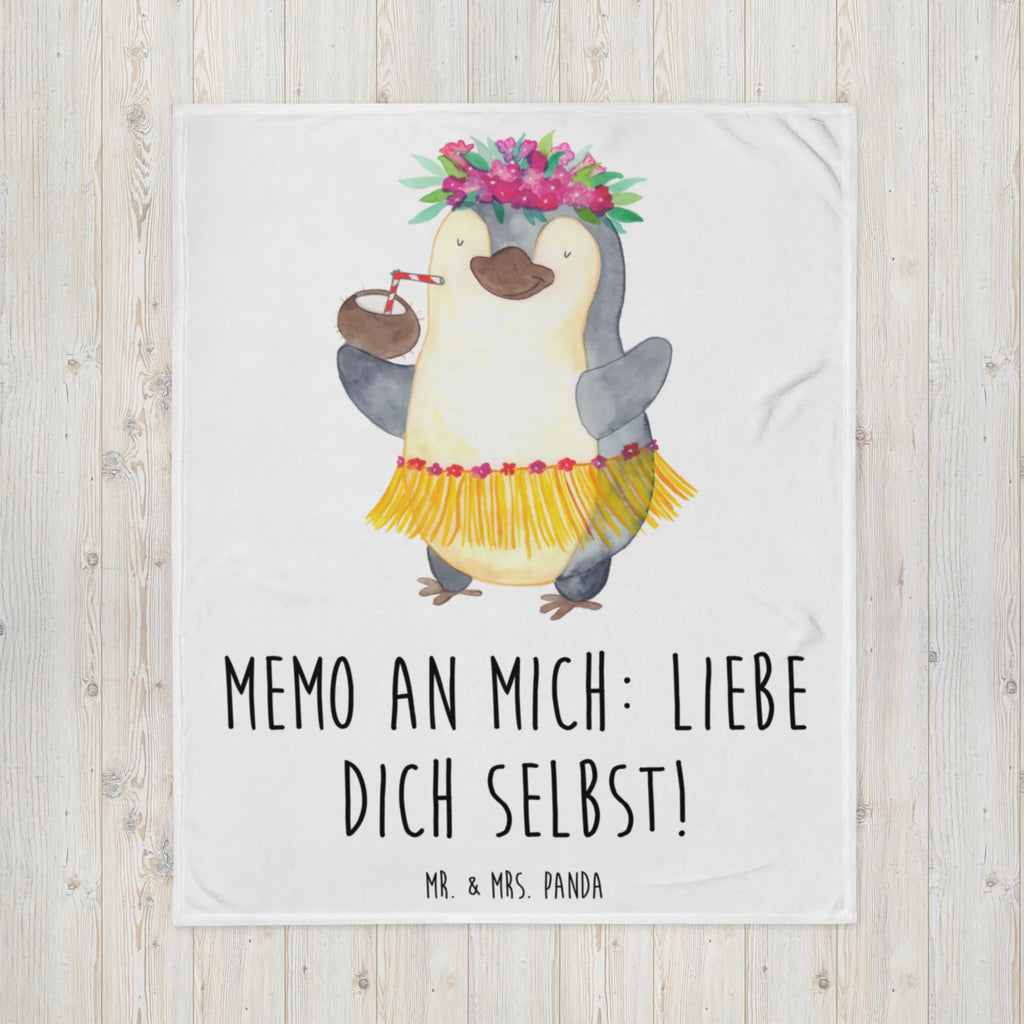 Kuscheldecke Pinguin Kokosnuss Decke, Tagesdecke, Wohndecke, Wolldecke, Sofadecke, Pinguin, Aloha, Urlaub, Hawaii, Kokosnuss, Pinguine