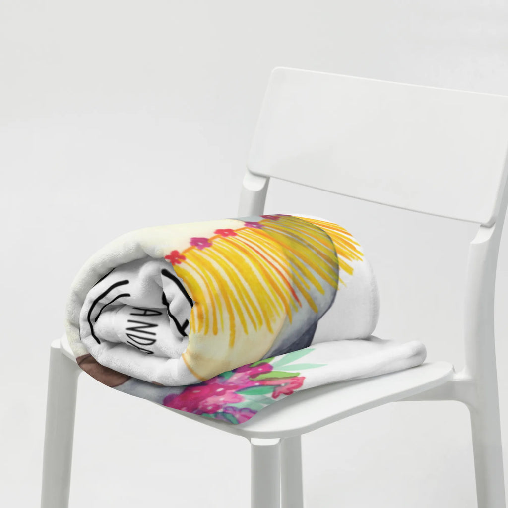 Kuscheldecke Pinguin Kokosnuss Decke, Tagesdecke, Wohndecke, Wolldecke, Sofadecke, Pinguin, Aloha, Urlaub, Hawaii, Kokosnuss, Pinguine