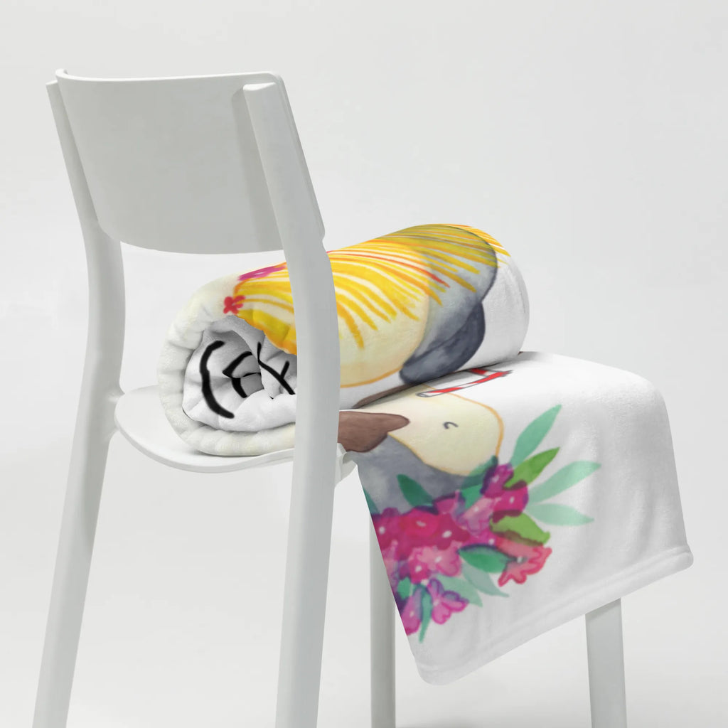 Kuscheldecke Pinguin Kokosnuss Decke, Tagesdecke, Wohndecke, Wolldecke, Sofadecke, Pinguin, Aloha, Urlaub, Hawaii, Kokosnuss, Pinguine