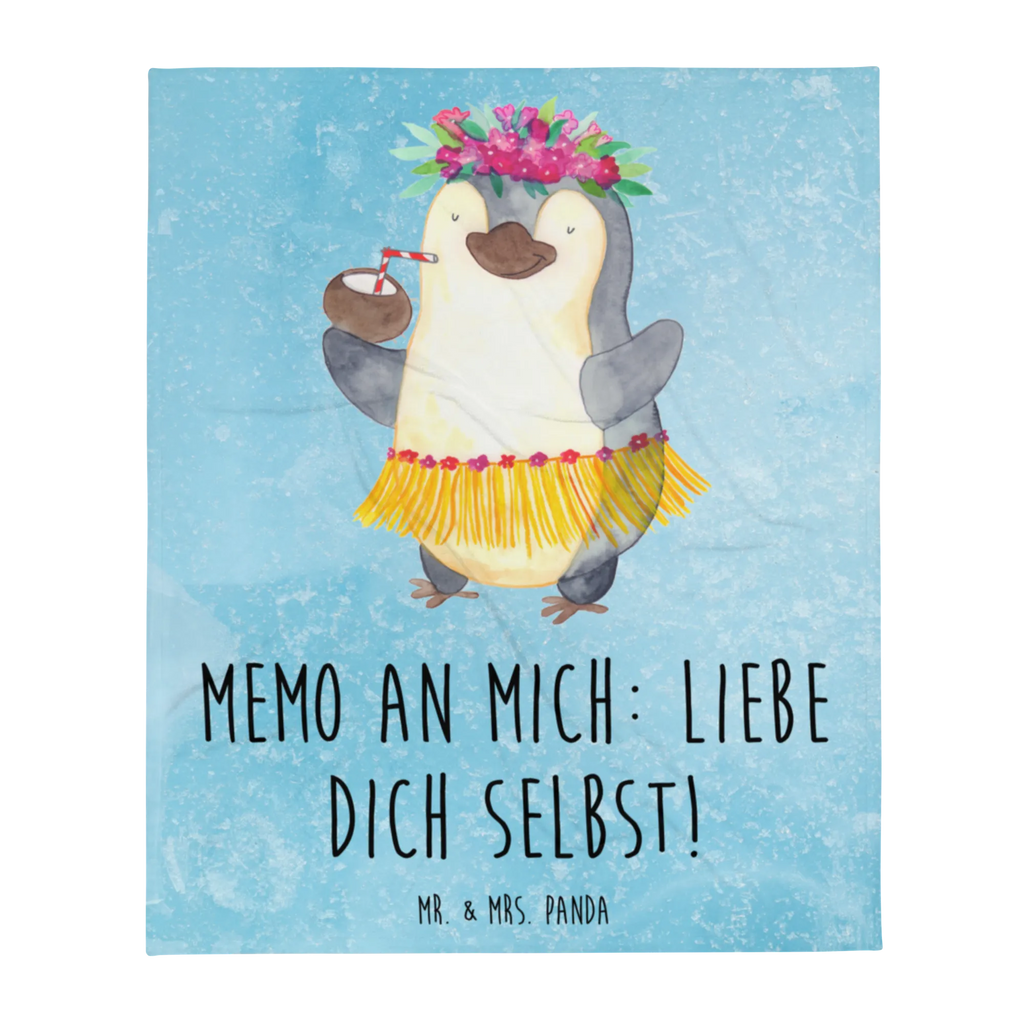 Kuscheldecke Pinguin Kokosnuss Decke, Tagesdecke, Wohndecke, Wolldecke, Sofadecke, Pinguin, Aloha, Urlaub, Hawaii, Kokosnuss, Pinguine