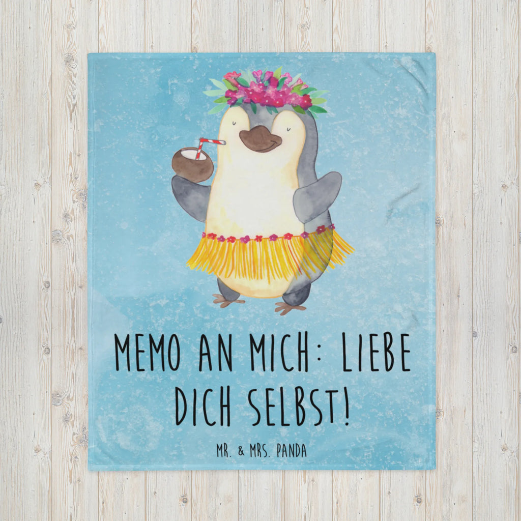 Kuscheldecke Pinguin Kokosnuss Decke, Tagesdecke, Wohndecke, Wolldecke, Sofadecke, Pinguin, Aloha, Urlaub, Hawaii, Kokosnuss, Pinguine