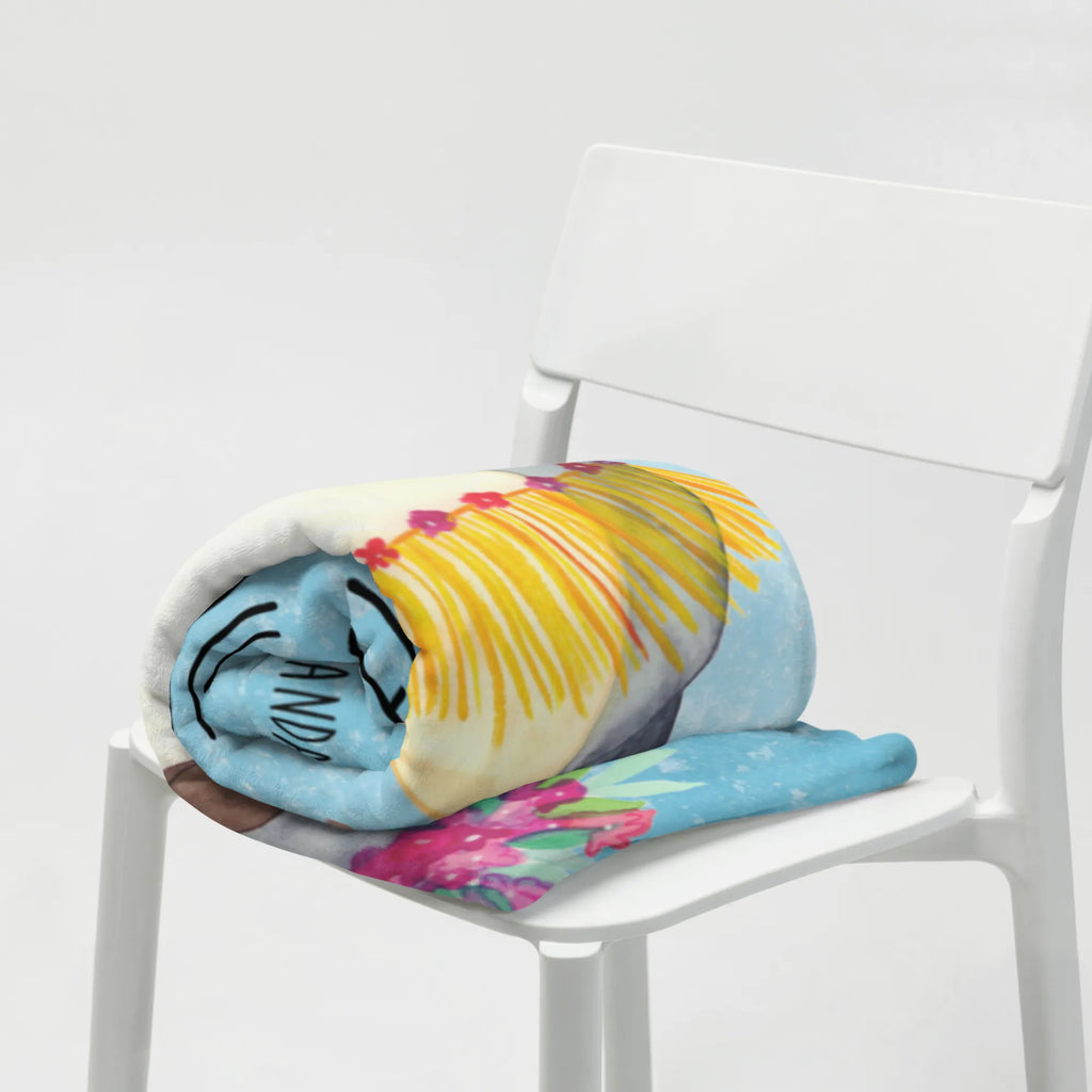 Kuscheldecke Pinguin Kokosnuss Decke, Tagesdecke, Wohndecke, Wolldecke, Sofadecke, Pinguin, Aloha, Urlaub, Hawaii, Kokosnuss, Pinguine