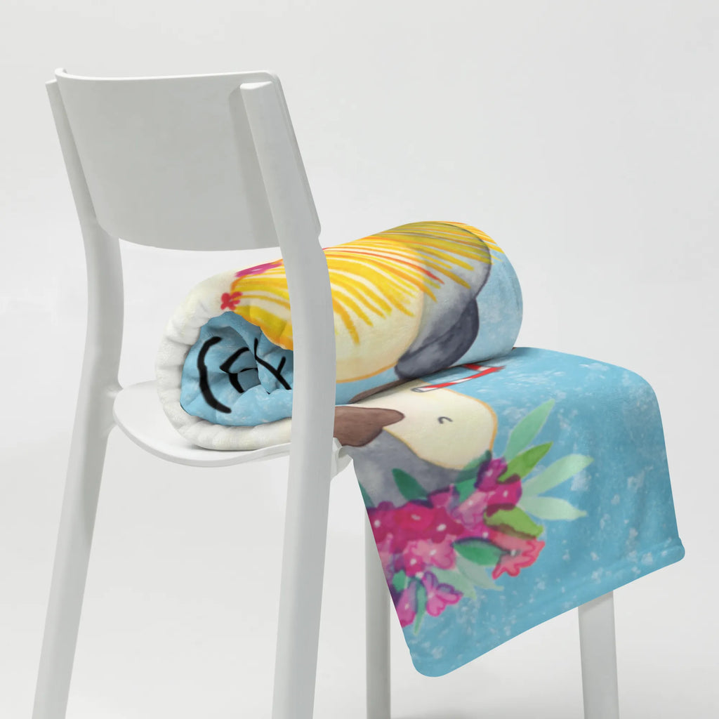 Kuscheldecke Pinguin Kokosnuss Decke, Tagesdecke, Wohndecke, Wolldecke, Sofadecke, Pinguin, Aloha, Urlaub, Hawaii, Kokosnuss, Pinguine