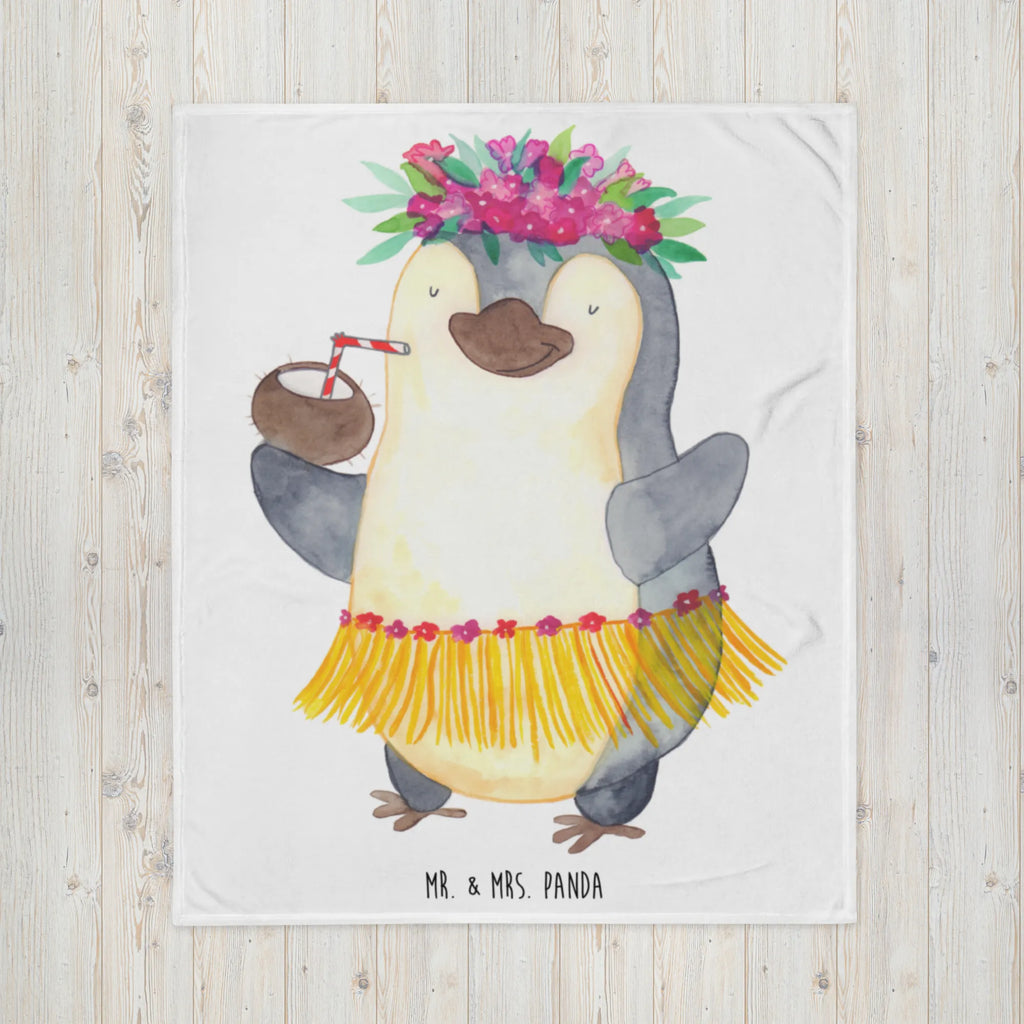 Kuscheldecke Pinguin Kokosnuss Decke, Tagesdecke, Wohndecke, Wolldecke, Sofadecke, Pinguin, Aloha, Urlaub, Hawaii, Kokosnuss, Pinguine