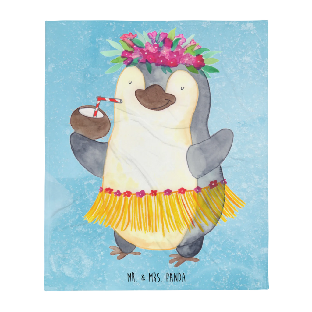 Kuscheldecke Pinguin Kokosnuss Decke, Tagesdecke, Wohndecke, Wolldecke, Sofadecke, Pinguin, Aloha, Urlaub, Hawaii, Kokosnuss, Pinguine