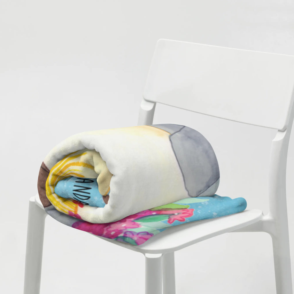 Kuscheldecke Pinguin Kokosnuss Decke, Tagesdecke, Wohndecke, Wolldecke, Sofadecke, Pinguin, Aloha, Urlaub, Hawaii, Kokosnuss, Pinguine