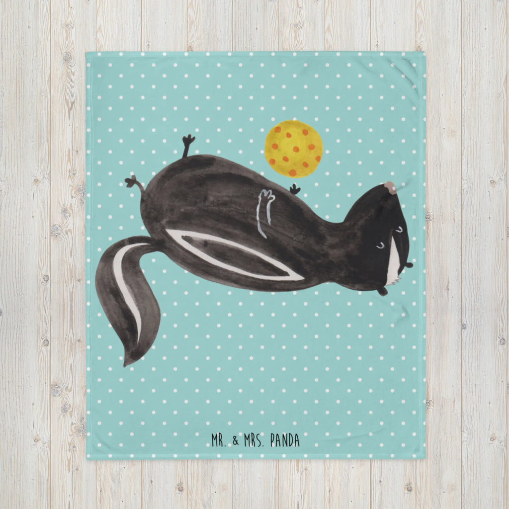 Blanket skunk ball Tagesdecke, Wolldecke, Decke, Sofadecke, Wohndecke, Stinktier, Skunk, Weisheit, verspielt, Stinki, Stinker, Raubtier, Wildtier