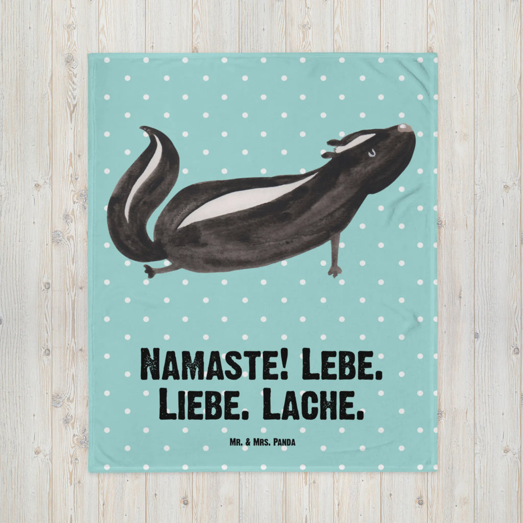 Koc skunks Joga Tagesdecke, Wohndecke, Wolldecke, Sofadecke, Decke, Stinktier, Skunk, Raubtier, Stinker, Liebe, Lache, Lebe, Yoga, Stinki, Namaste, Wildtier