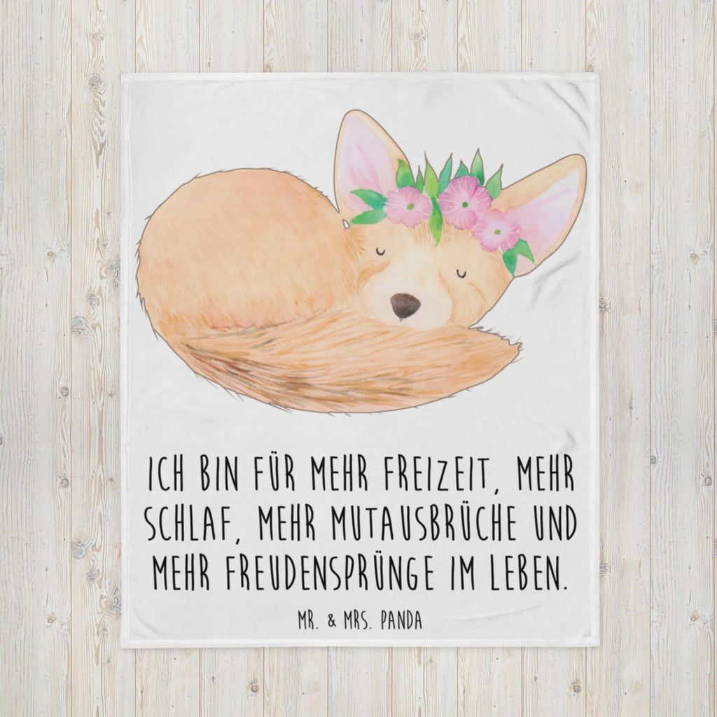 Kuscheldecke Wüstenfuchs Blumenkranz Jahrestagsgeschenk, Entspannen, Decke, Kinderdecke, Sofadecke, Wohndecke, Dekodecke, Schmusedecke, Gemütlich, Wolldecke, Tagesdecke, Mikrofaser Decke, Wohnzimmerdecke, Kuschelfleecedecke, Dekoration, Kuscheldecke XXL, Fleecedecke, Weihnachtsgeschenk, Afrika, Wildtiere, Glücklich, Wüstenfuchs, Blumenkranz, Wüste, Blumen